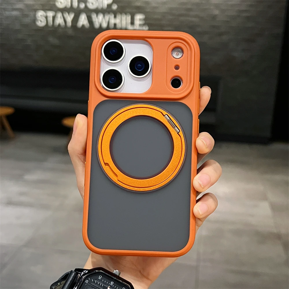 Магнитный матовый чехол с вращающимся на 360 градусов кронштейном для iPhone 17 Air 16 15 14 Plus 13 Pro Max для Magsafe Armor, матовый противоударный чехол 
Магнитный матовый чехол с вращающимся на 360 градусов кронштейном для iPhone 17 Air 16 15 14 Plus 13 Pro Max для Magsafe Armor, матовый противоударный чехол