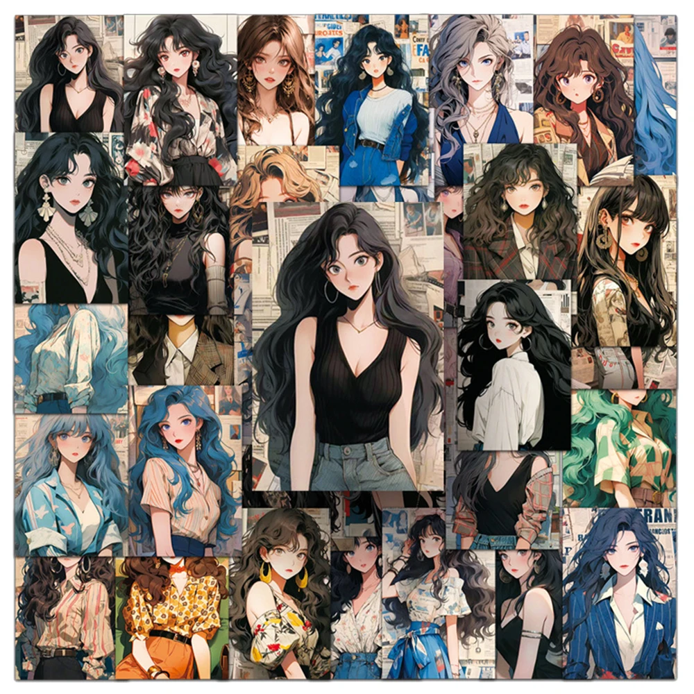 10/30/50Pcs Retro Fashion Style Anime Girl Cartoon Stickers Cute Aesthetic Decals Graffiti Stationery Bottle Decoration Sticker
10/30/50Pcs Retro Fashion Style Anime Girl Cartoon Stickers Cute Aesthetic Decals Graffiti Stationery Bottle Decoration Sticker