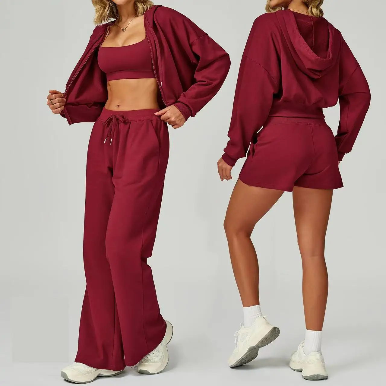 2PCS Winter Zipper Sports Suit Women's Hooded Casual Loose Sweatshirt Long Sleeved Outdoor Running Suit Sportswear Push Up Women
2PCS Winter Zipper Sports Suit Women's Hooded Casual Loose Sweatshirt Long Sleeved Outdoor Running Suit Sportswear Push Up Women