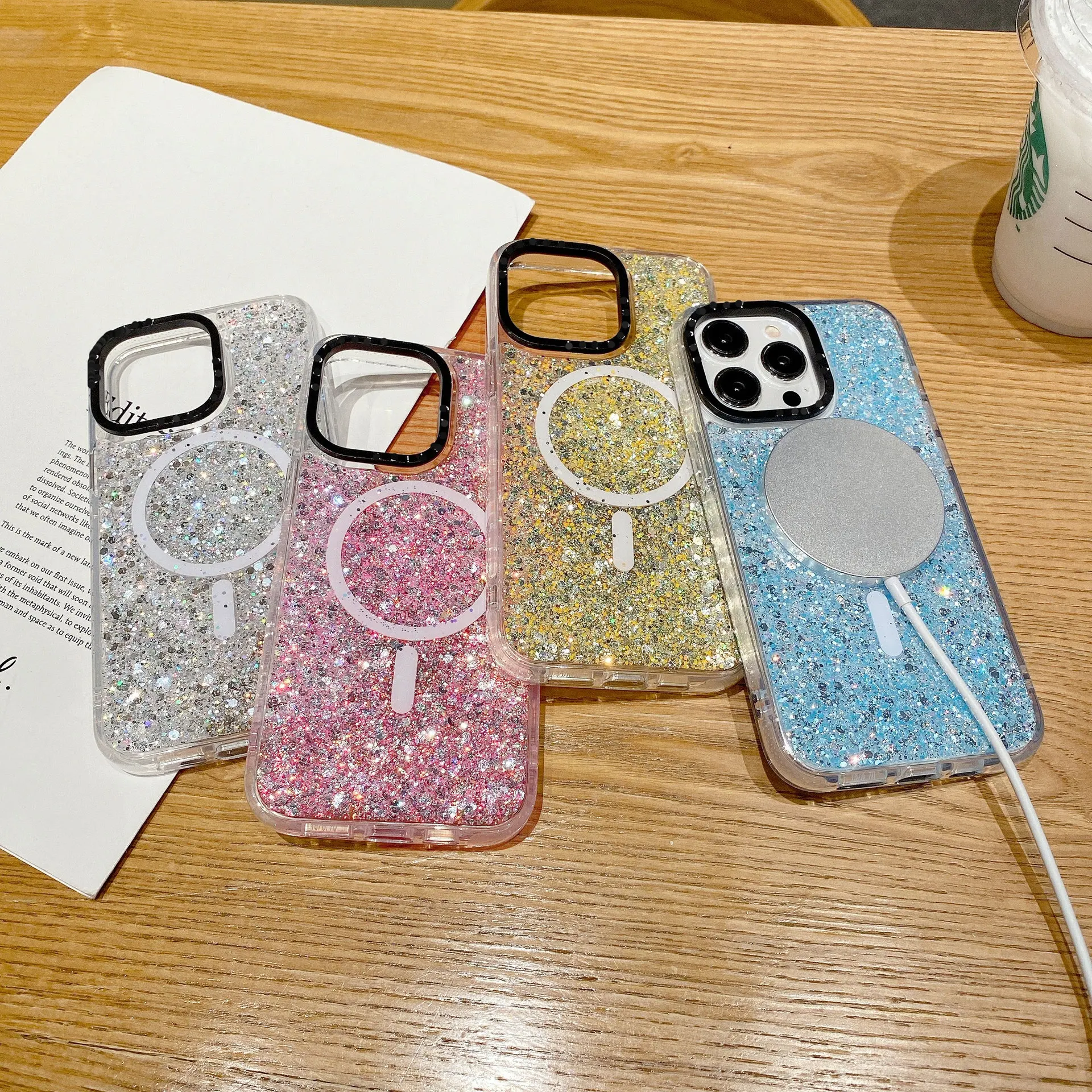 Stylish Gold Foil Pearl Glitter Phone Case For iPhone 15ProMax Magnetic Wireless Charging Fall Protection Case For iPhone 15Plus
Stylish Gold Foil Pearl Glitter Phone Case For iPhone 15ProMax Magnetic Wireless Charging Fall Protection Case For iPhone 15Plus