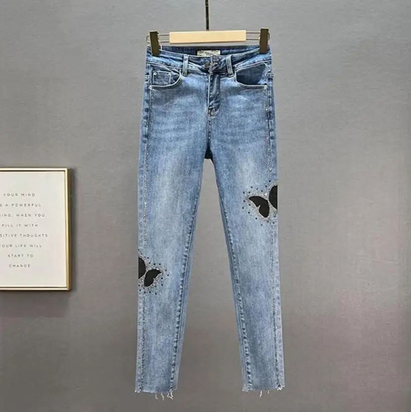 Skinny Jeans Women Spring Summer Fashion Rhinestone High Waist Stretch Slim Denim Pencil Pants s188
Skinny Jeans Women Spring Summer Fashion Rhinestone High Waist Stretch Slim Denim Pencil Pants s188