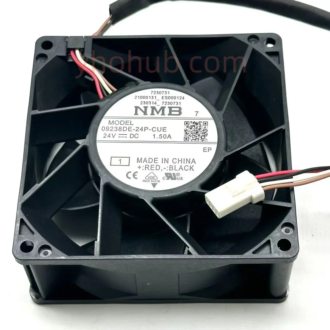 NMB 09238DE-24P-CUE DC 24V 1.50A 90x90x38mm 4-Wire Server Cooling Fan
NMB 09238DE-24P-CUE DC 24V 1.50A 90x90x38mm 4-Wire Server Cooling Fan