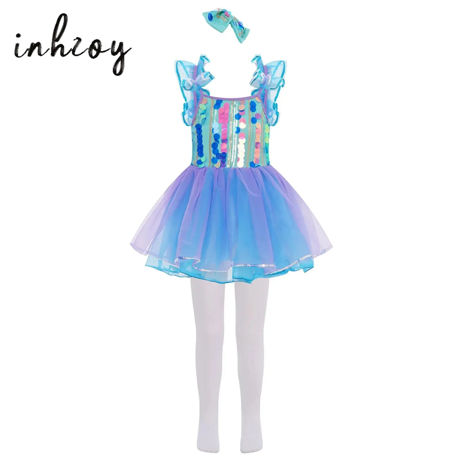 Kids Girls Ballet Dance Performance Costume Sleeveless Sequin Bodice Layered Tutu Dress+Bowknot Headwear+Pantyhose for Halloween
Kids Girls Ballet Dance Performance Costume Sleeveless Sequin Bodice Layered Tutu Dress+Bowknot Headwear+Pantyhose for Halloween