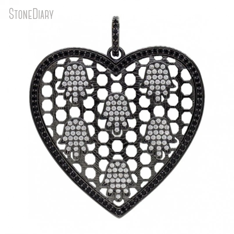 5Pcs Black Gunmetal Color Invisible Setting Clear Cubic Zirconia Gift For Her Jewelry Heart Hand Point Pendant PM47828
5Pcs Black Gunmetal Color Invisible Setting Clear Cubic Zirconia Gift For Her Jewelry Heart Hand Point Pendant PM47828