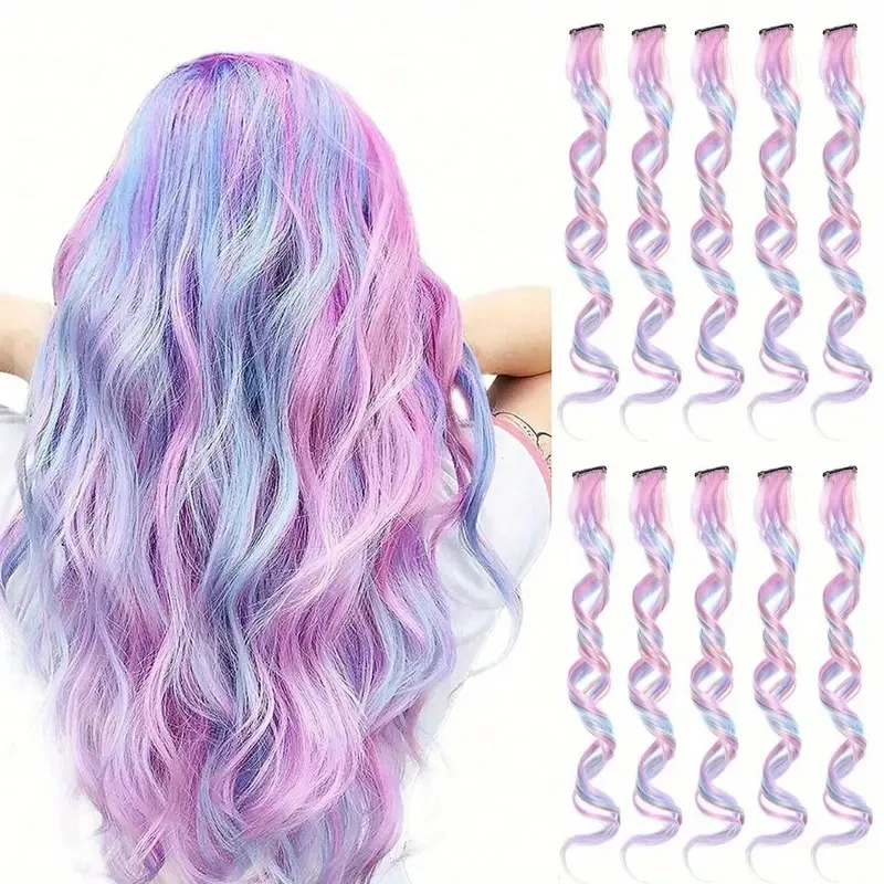 6pcs 22in Unicorn Hair Extensions, Easy-Clip Synthetic Curly Hair for Women, Perfect for Christmas & Halloween Parties
6pcs 22in Unicorn Hair Extensions, Easy-Clip Synthetic Curly Hair for Women, Perfect for Christmas & Halloween Parties