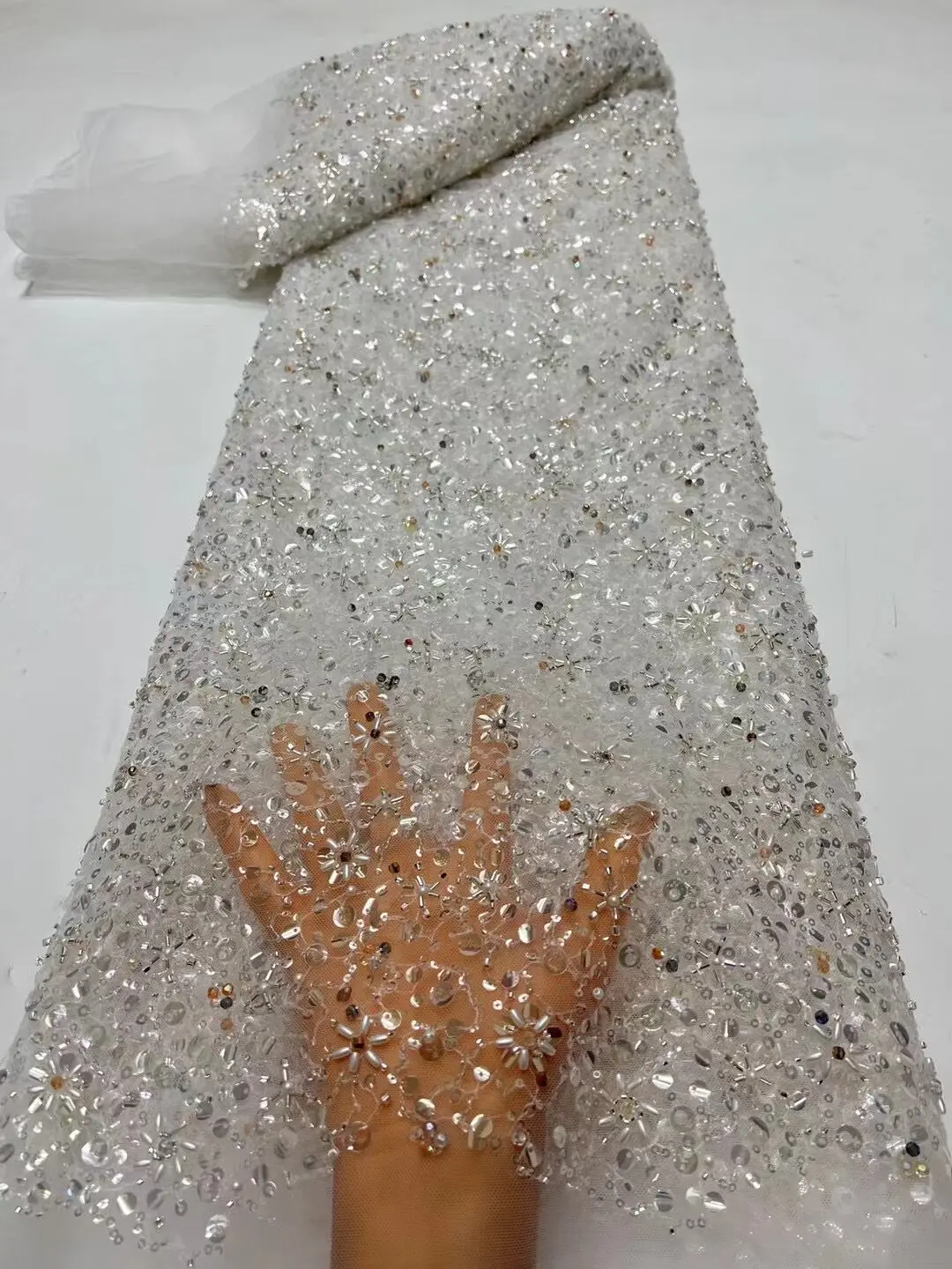 Sequins and beads French Tulle Lace Fabric L-1308549 African Nigerian Lace Fabric For Wedding Party
Sequins and beads French Tulle Lace Fabric L-1308549 African Nigerian Lace Fabric For Wedding Party
