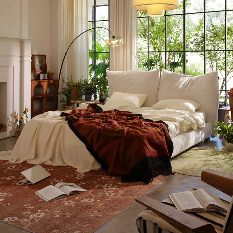 king size cream style bed 2 people 180x200cm Modern minimalist comfortable bedroom beds camas de dormitorio Designer Furniture
king size cream style bed 2 people 180x200cm Modern minimalist comfortable bedroom beds camas de dormitorio Designer Furniture