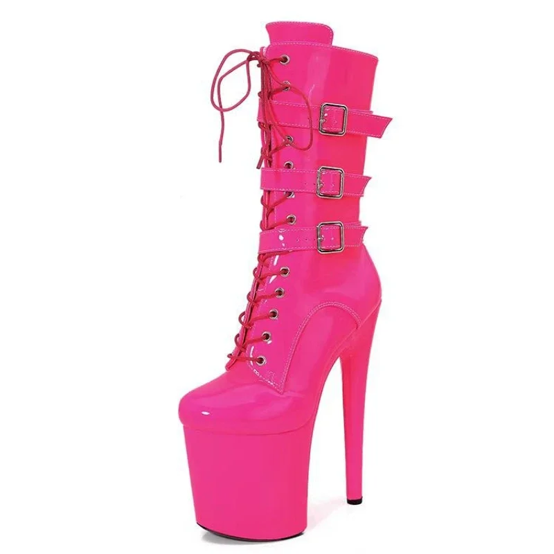 Sexy Mid Calf Boots High Heel Boots Women Round Toe Platform Glossy Leather Buckle Strap Dance Boots Stage Catwalk Fashion Shoes
Sexy Mid Calf Boots High Heel Boots Women Round Toe Platform Glossy Leather Buckle Strap Dance Boots Stage Catwalk Fashion Shoes