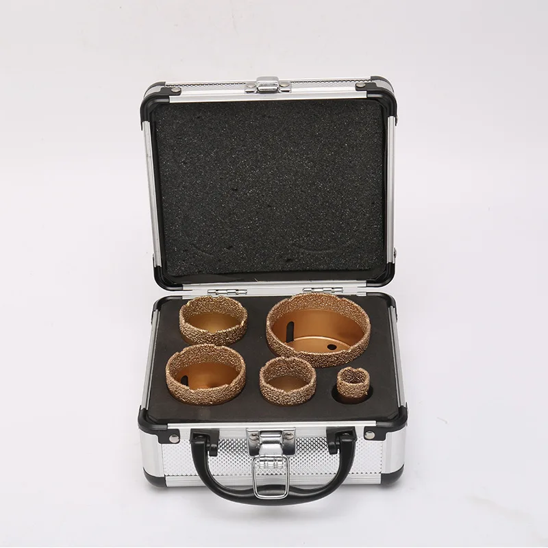 M14 Vacuum Brazed Hole Saw Set, 5PCS Diamond Hole Opener with Center Positioning Bit, for Granite, Marble, Tile Drilling
M14 Vacuum Brazed Hole Saw Set, 5PCS Diamond Hole Opener with Center Positioning Bit, for Granite, Marble, Tile Drilling