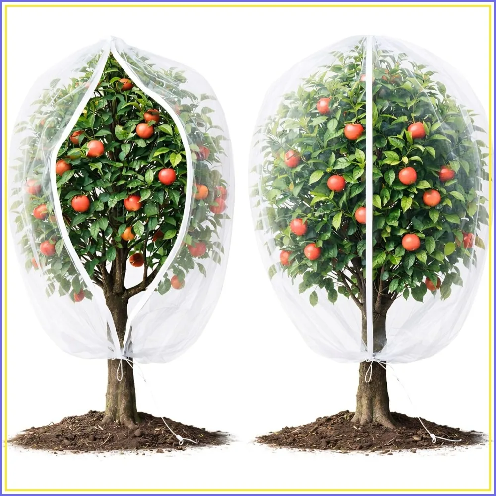 2-Pack 8x8ft Fruit Tree Netting with Zipper & Drawstring, Ultra Fine Mesh Insect Bird Barrier for Garden Protection
2-Pack 8x8ft Fruit Tree Netting with Zipper & Drawstring, Ultra Fine Mesh Insect Bird Barrier for Garden Protection