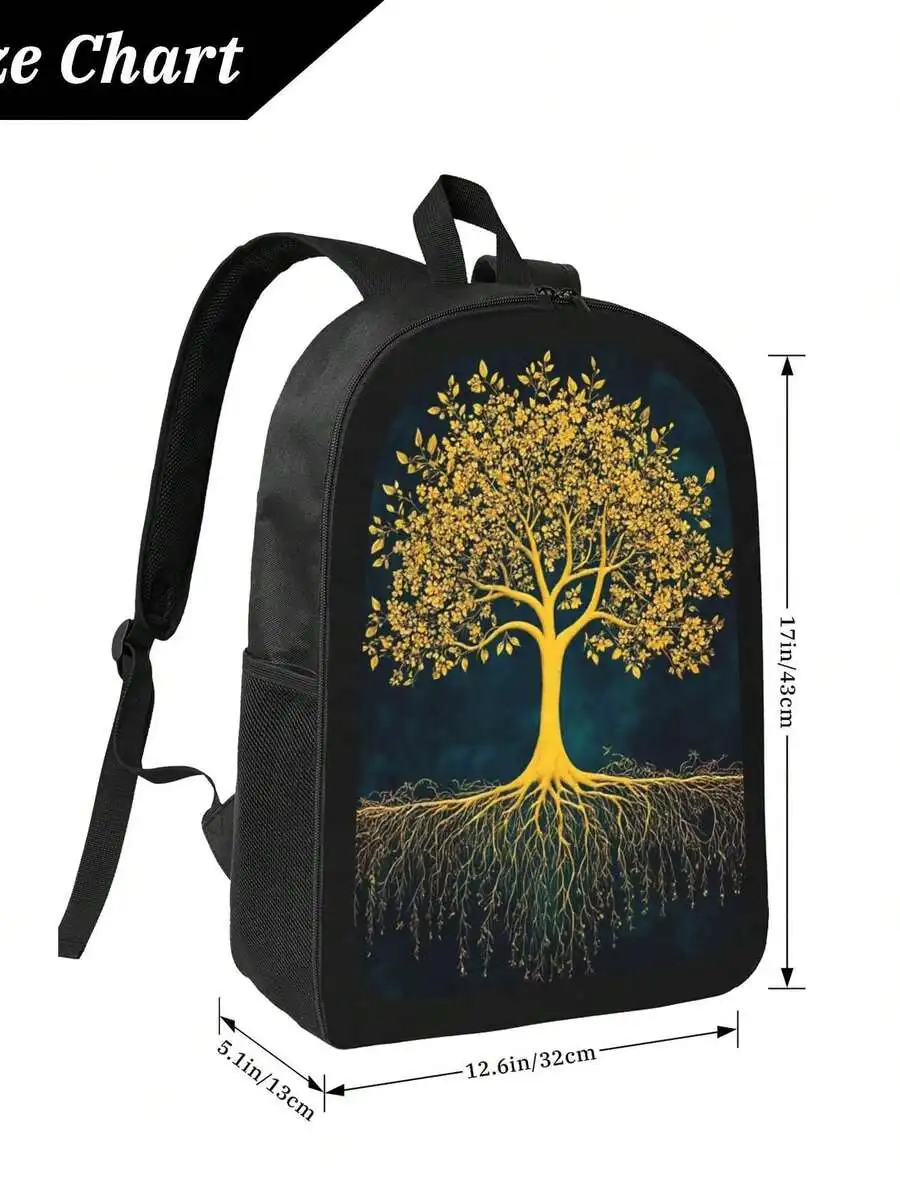 Golden Tree Of Life Backpack Lightweight Daily Bag Adjustable Straps Zipper Closure For Travel Camping
Golden Tree Of Life Backpack Lightweight Daily Bag Adjustable Straps Zipper Closure For Travel Camping