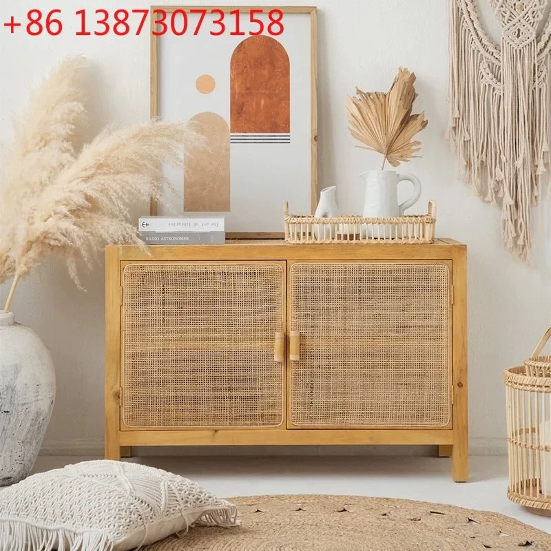 Japanese-style rattan storage locker, bedroom household solid wood double-door cabinet, B & B hotel bedside creative storage
Japanese-style rattan storage locker, bedroom household solid wood double-door cabinet, B & B hotel bedside creative storage