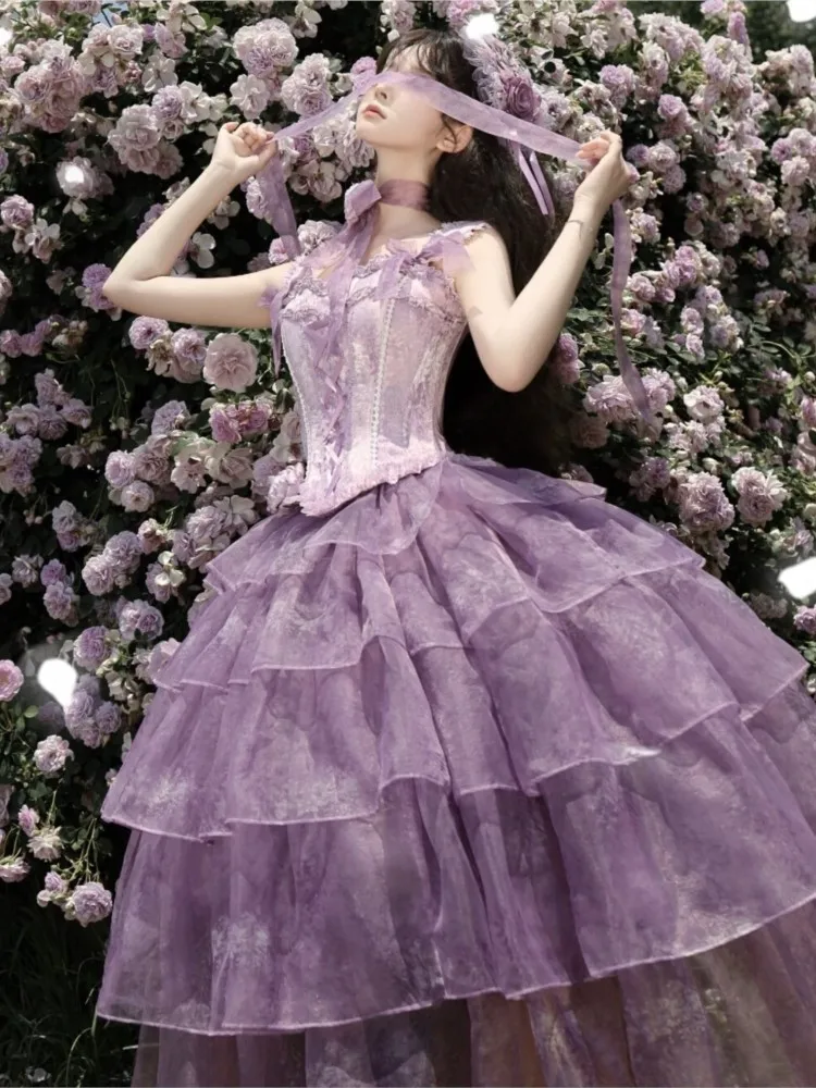 New fashionable wisteria elegant two-piece chest dress
New fashionable wisteria elegant two-piece chest dress