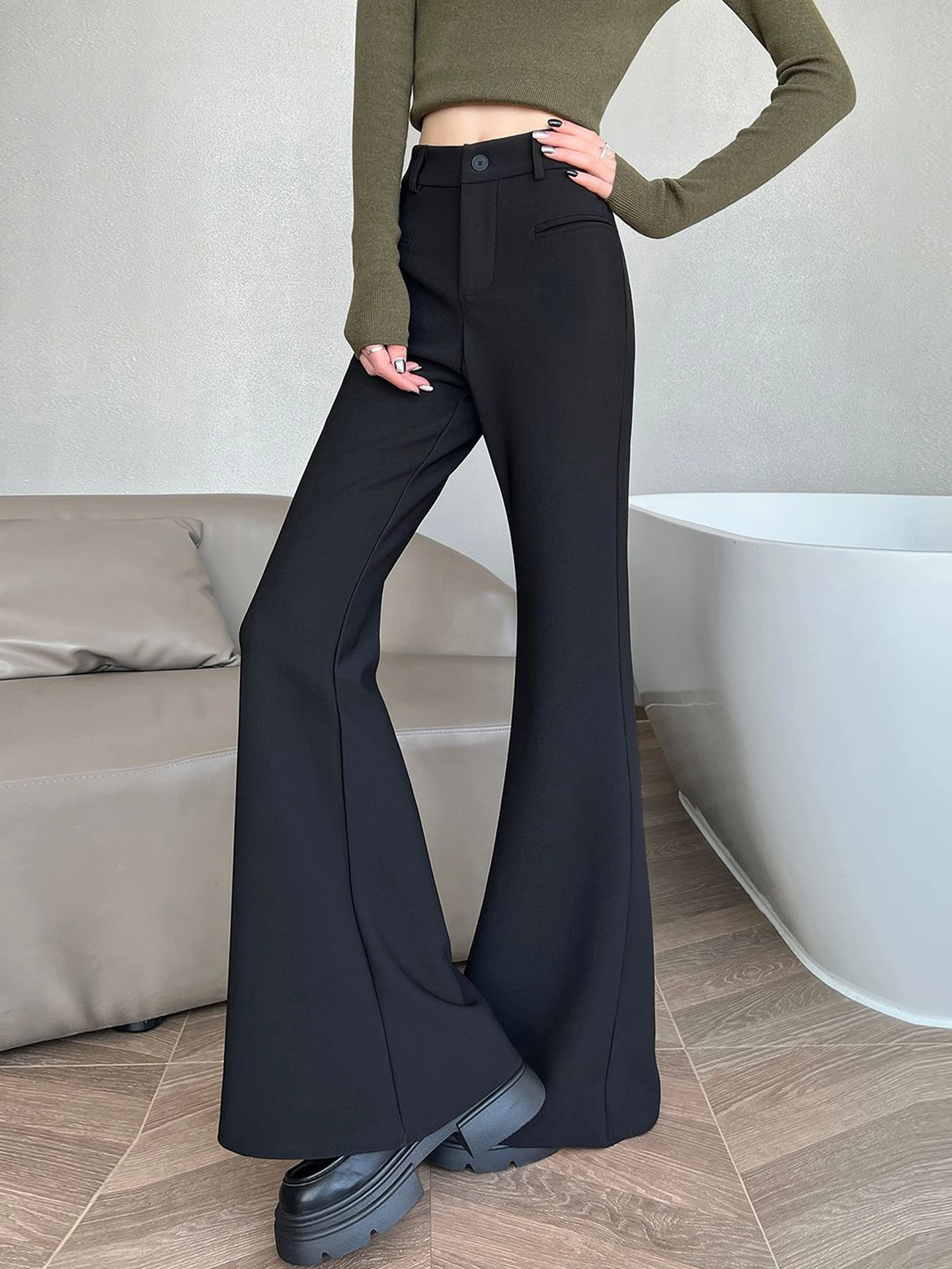 High Waist Slim Fit Black Suit Pants Women's Casual Trousers Spring Autumn 2026 New Style Korean Style Zipper Closure
High Waist Slim Fit Black Suit Pants Women's Casual Trousers Spring Autumn 2026 New Style Korean Style Zipper Closure