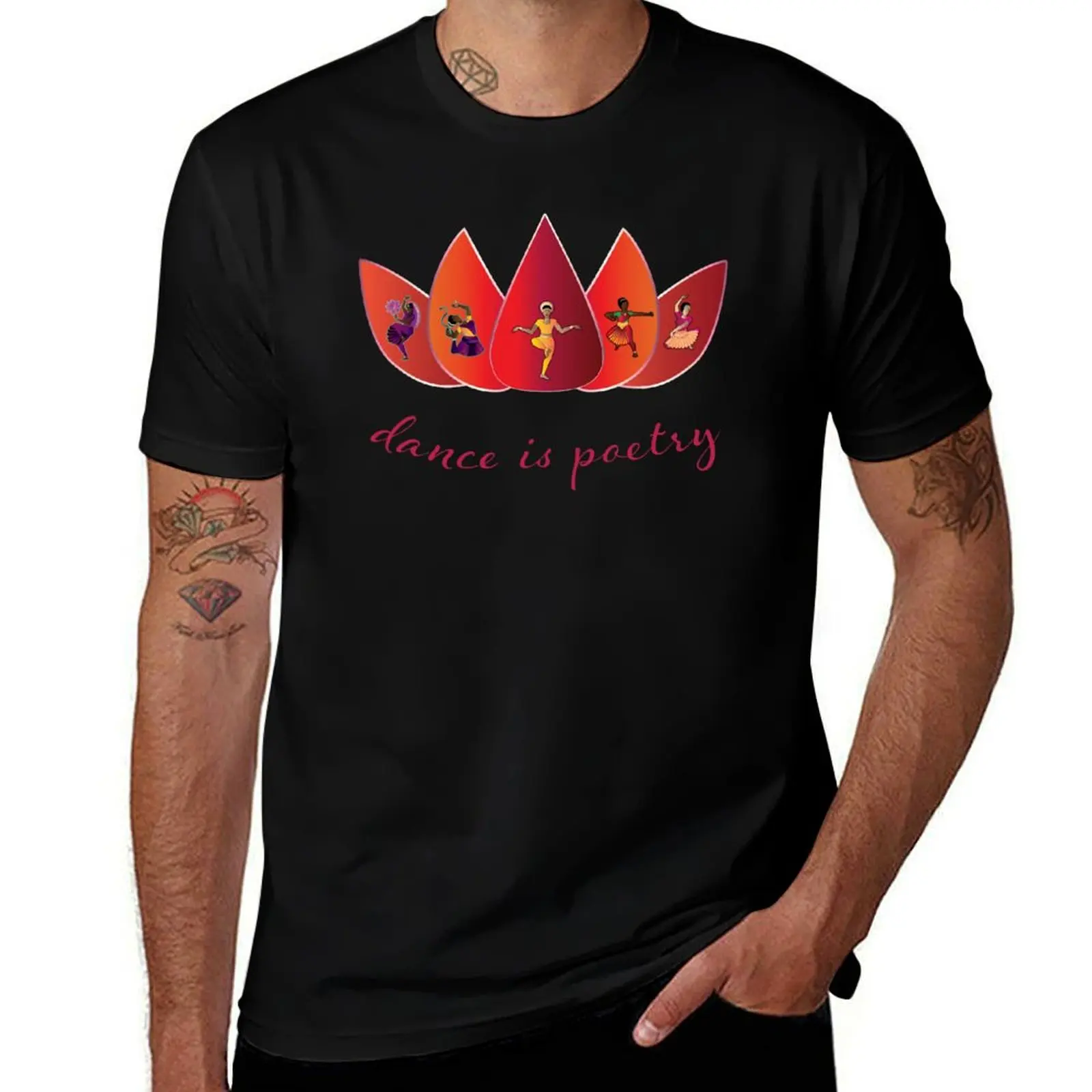 Bharatanatyam : Classical Indian Dancers on petals T-Shirt cotton t shirt man t shirt man plain T-Shirt
Bharatanatyam : Classical Indian Dancers on petals T-Shirt cotton t shirt man t shirt man plain T-Shirt