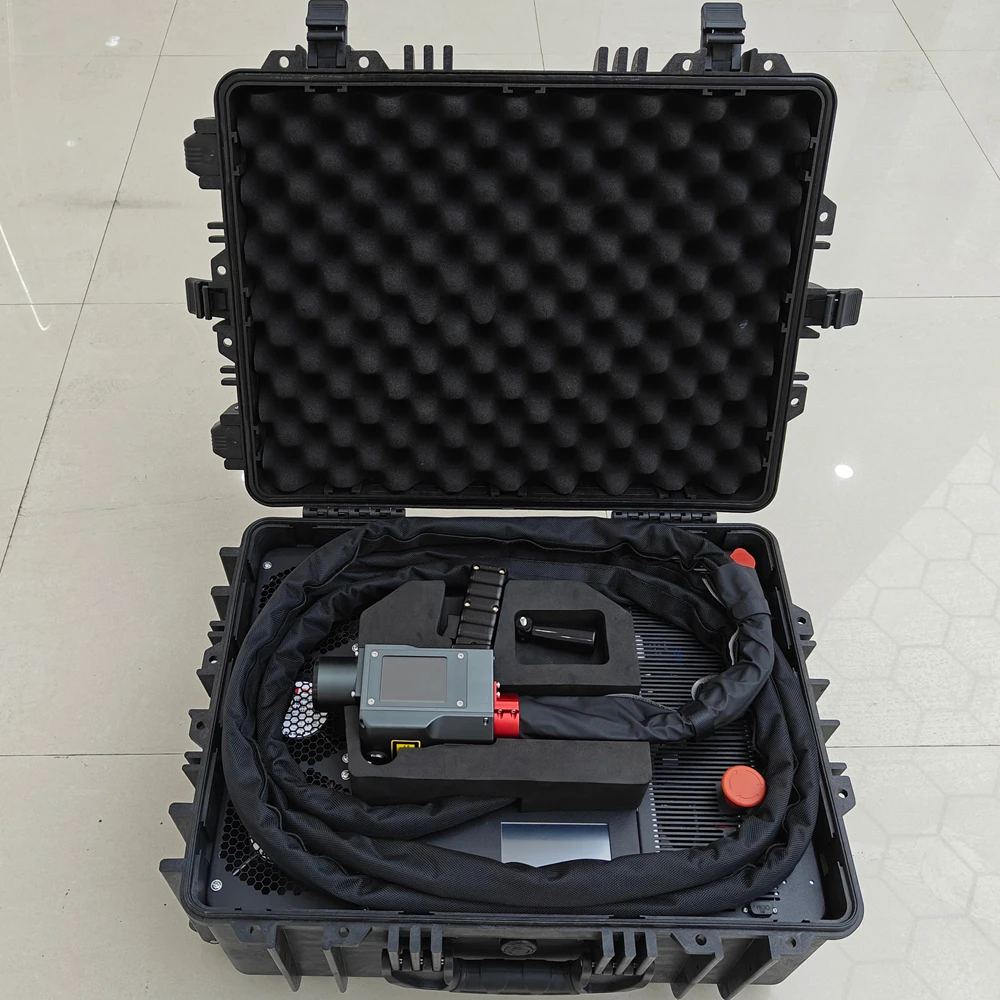Portable Suitcase Type Pulse Fiber Laser Cleaning Machine with JPT Laser Source 100W 200W 300W 500W Luggage Laser Cleaner
Portable Suitcase Type Pulse Fiber Laser Cleaning Machine with JPT Laser Source 100W 200W 300W 500W Luggage Laser Cleaner