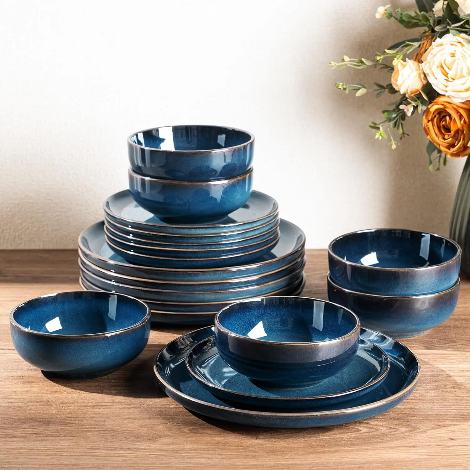 Ceramic Dinnerware Sets for 4, 12 Pieces Stoneware Plates and Bowls Sets, Scratch Resistant Dishes, Dishwasher & Microwa
Ceramic Dinnerware Sets for 4, 12 Pieces Stoneware Plates and Bowls Sets, Scratch Resistant Dishes, Dishwasher & Microwa
