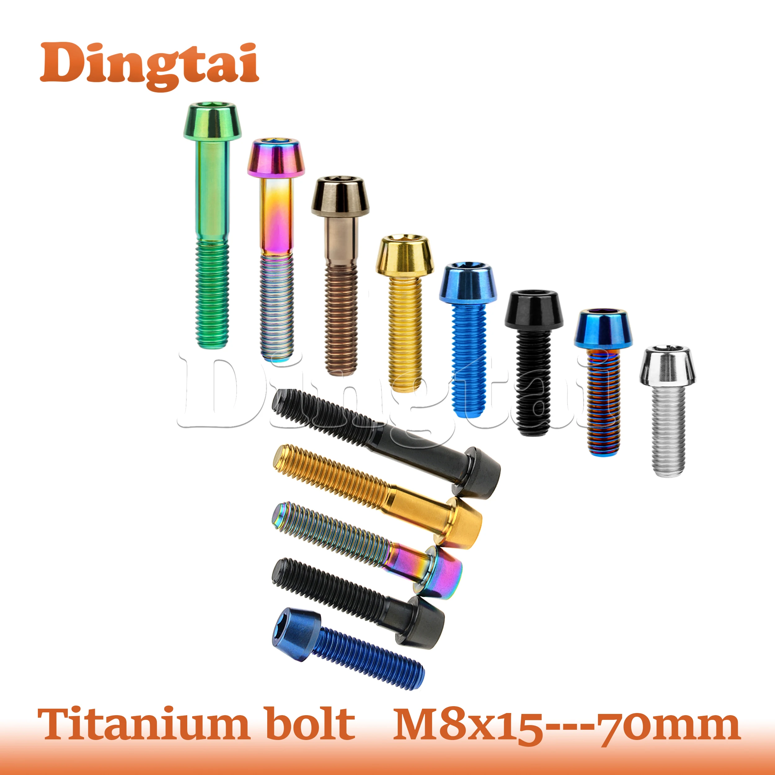 Dingtai Titanium Bolt M8x15/20/25/30/35/40/45/50/60/70mm Allen Key Taper Head Screw For Bicycle Motorcycle Car Ti Fastener
Dingtai Titanium Bolt M8x15/20/25/30/35/40/45/50/60/70mm Allen Key Taper Head Screw For Bicycle Motorcycle Car Ti Fastener