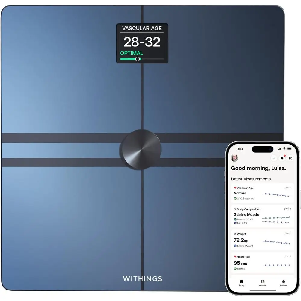 Body Composition Scale - Wi-Fi & Bluetooth Enabled, Baby-Friendly Digital Scale, Accurate for Visceral Fat, Heart Rate, Compatib
Body Composition Scale - Wi-Fi & Bluetooth Enabled, Baby-Friendly Digital Scale, Accurate for Visceral Fat, Heart Rate, Compatib