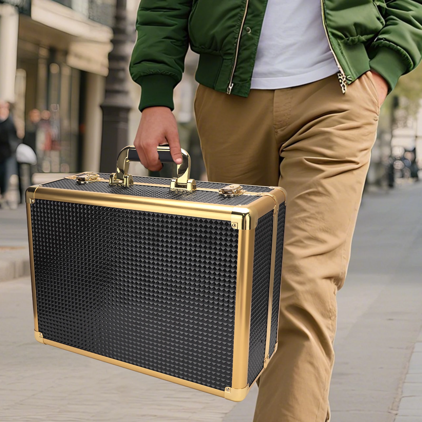 Aluminum Barber Tool Box, Large Makeup Case for Hairstylist with Password Lock Comb Curling Rod Organizer Tool
Aluminum Barber Tool Box, Large Makeup Case for Hairstylist with Password Lock Comb Curling Rod Organizer Tool