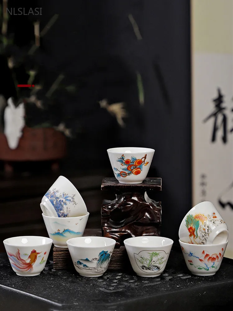 6pcs Exquisite Ceramic Master Cup Chinese Portable Beauty Tea Set Handmade Zen Small Tea Bowl White Porcelain Tea Cup Set
6pcs Exquisite Ceramic Master Cup Chinese Portable Beauty Tea Set Handmade Zen Small Tea Bowl White Porcelain Tea Cup Set
