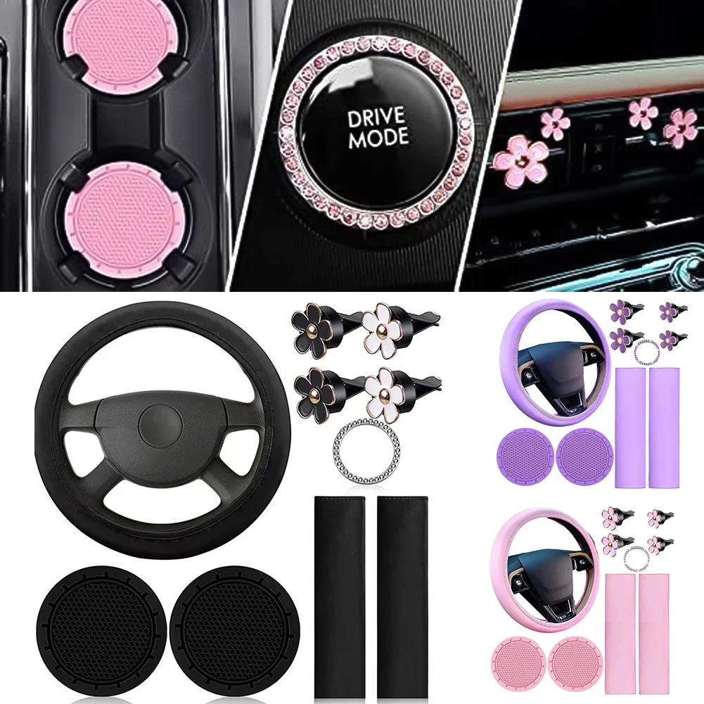 10Pcs /SET DIY Car Steering Wheel Cover Seat Belt Shoulder Pads Start Button Sticker Car Air Vent Clips Non-slip Water Cup Pad
10Pcs /SET DIY Car Steering Wheel Cover Seat Belt Shoulder Pads Start Button Sticker Car Air Vent Clips Non-slip Water Cup Pad