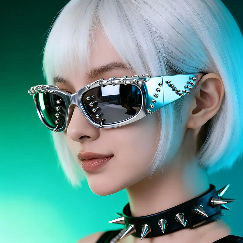New Unisex Trendy Personalized Rivet Circle Punk Style Sunglasses Millennium Y2K Women And Men Dark Subculture Hot Girl Eyewears
New Unisex Trendy Personalized Rivet Circle Punk Style Sunglasses Millennium Y2K Women And Men Dark Subculture Hot Girl Eyewears