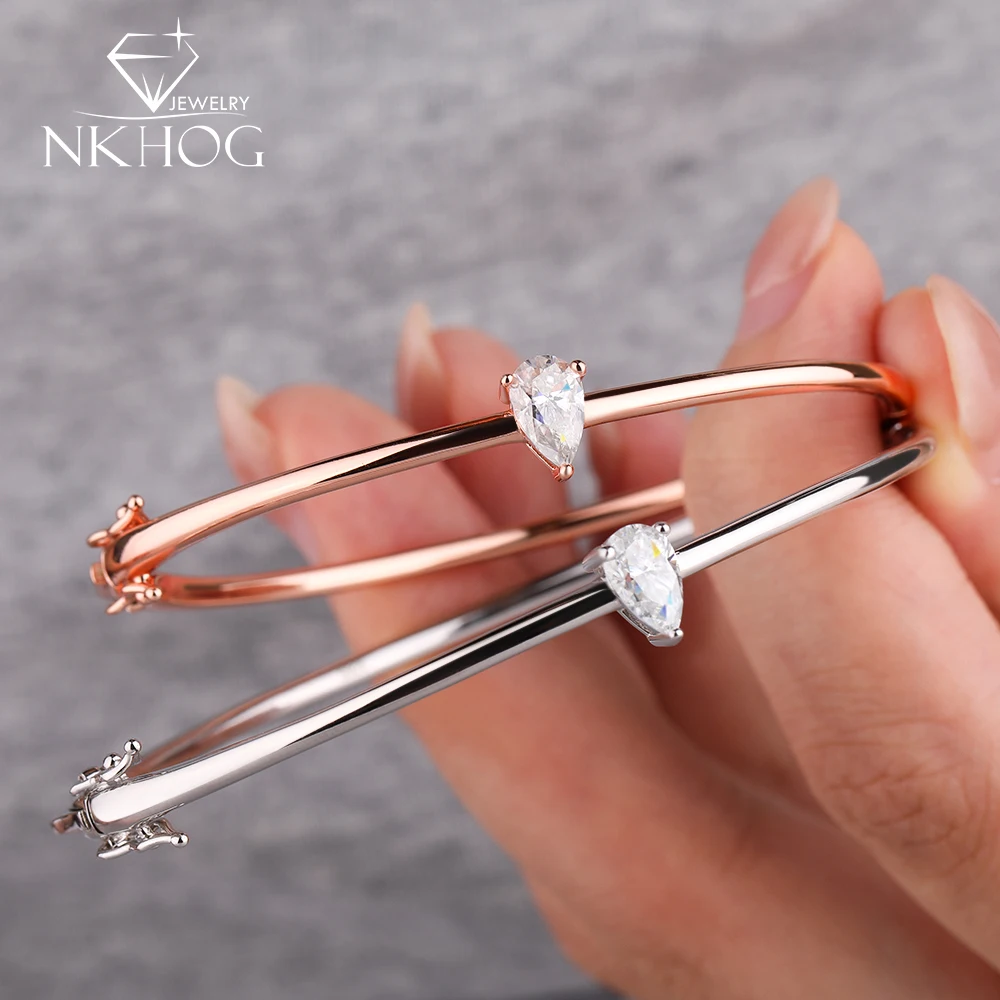 NKHOG 1CT Waterdrop Real Moissanite Bangles For Women S925 Silver Pear Cut Lab Diamond Bracelets Gifts Fine Jewelry Certificate
NKHOG 1CT Waterdrop Real Moissanite Bangles For Women S925 Silver Pear Cut Lab Diamond Bracelets Gifts Fine Jewelry Certificate