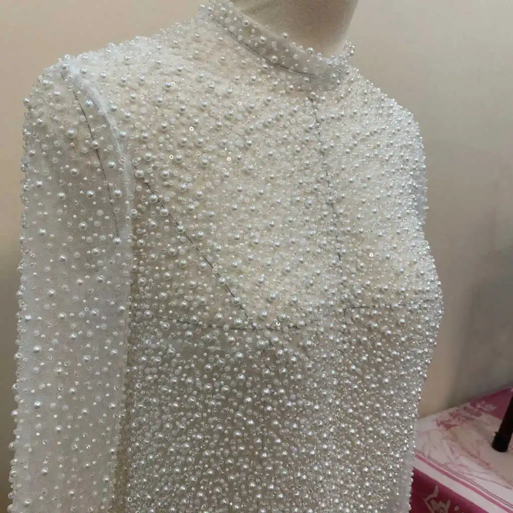 Elegant Pearl Bridal Cover Up High-Neck Long-Sleeve Bridal Jacket Formal Wedding Bridal Accessory Romantic Bridal Top Customizd
Elegant Pearl Bridal Cover Up High-Neck Long-Sleeve Bridal Jacket Formal Wedding Bridal Accessory Romantic Bridal Top Customizd