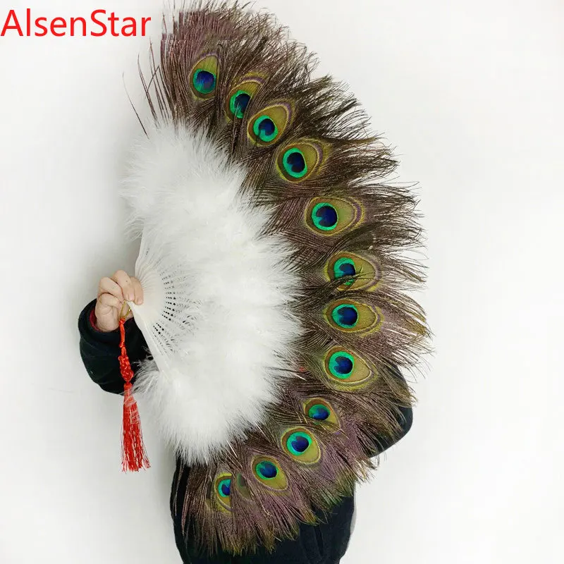 Large Peacock Feather Fan Cheongsam Show Live Performance Feather Folding Fan Gothic Dance Hand Fan Wedding Party Decoration
Large Peacock Feather Fan Cheongsam Show Live Performance Feather Folding Fan Gothic Dance Hand Fan Wedding Party Decoration