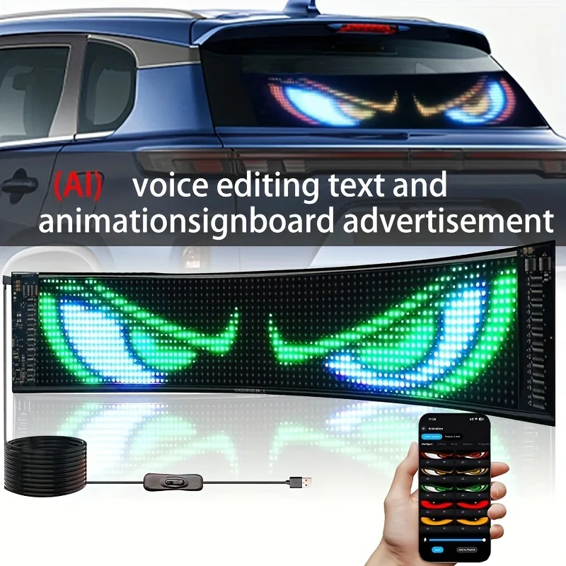 2PCS 13.7inX4.01in LED Matrix Panel Sign USB Power Devil's Eye Flexible Screen App Control DIY Programmable Lighting for Car
2PCS 13.7inX4.01in LED Matrix Panel Sign USB Power Devil's Eye Flexible Screen App Control DIY Programmable Lighting for Car