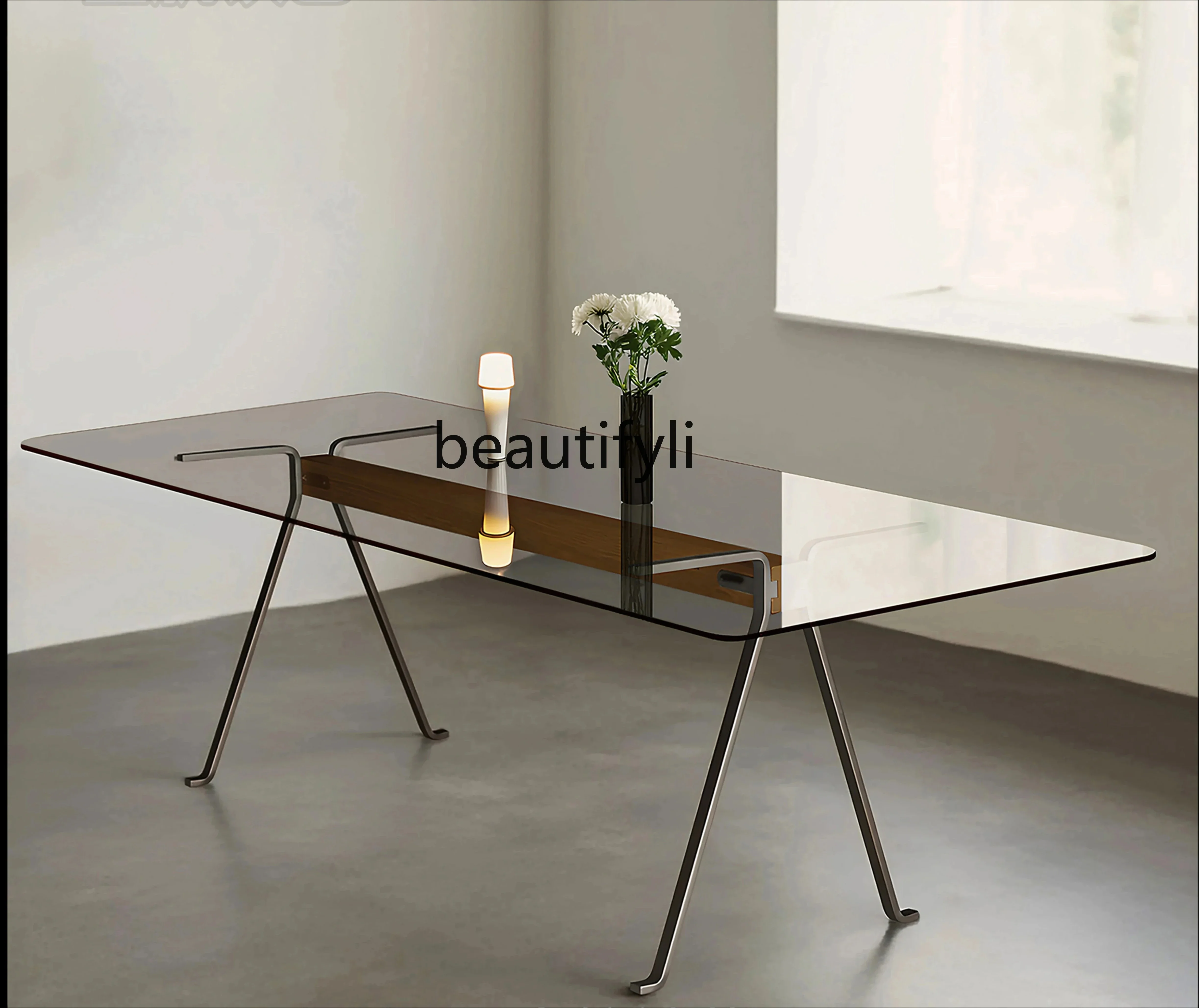 zxItalian minimalist tempered glass rectangular table meeting table dining table simple solid steel
zxItalian minimalist tempered glass rectangular table meeting table dining table simple solid steel
