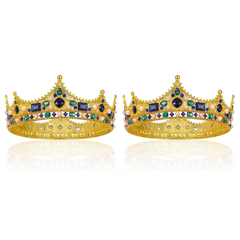 2X Gold King Crowns For Men - Baroque Vintage Rhinestone Crystal Crown, Men's Full Kings Crown For Theater Prom Party
2X Gold King Crowns For Men - Baroque Vintage Rhinestone Crystal Crown, Men's Full Kings Crown For Theater Prom Party