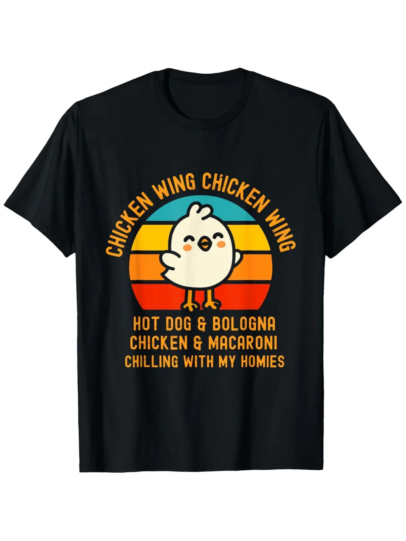 Chicken Wing King Chick Hot Dog Macaroni Chilling Funny Graphic Tee Men Breathable Cotton T-Shirt
Chicken Wing King Chick Hot Dog Macaroni Chilling Funny Graphic Tee Men Breathable Cotton T-Shirt