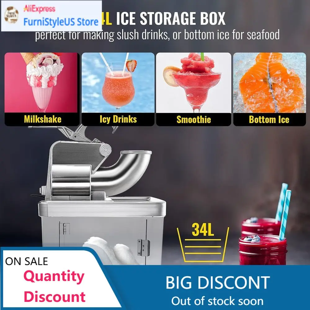 Popular300W Dual-Blade Electric Ice Crusher, 661lbs/hour, ETL Certified, Stainless Steel, Ideal for Home and Business
Popular300W Dual-Blade Electric Ice Crusher, 661lbs/hour, ETL Certified, Stainless Steel, Ideal for Home and Business