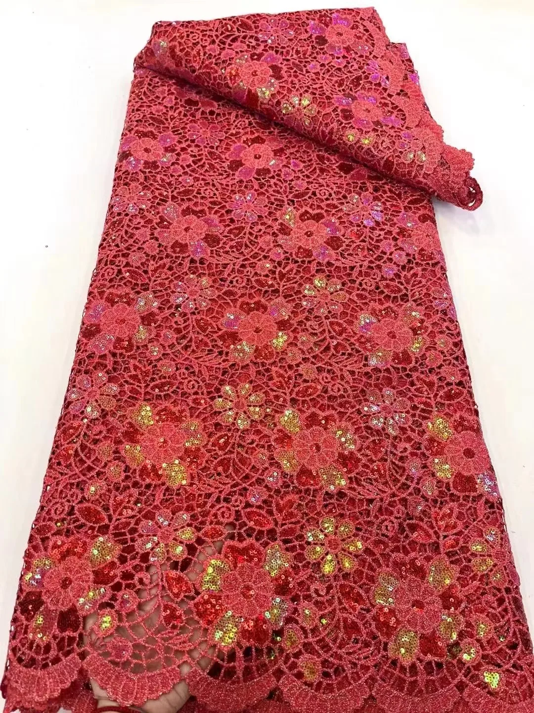 Fashion 2024 High Quality Embroidery Lace Fabric African Nigerian Tulle Wedding Party Dress Water Soluble Sequins 5Yards
Fashion 2024 High Quality Embroidery Lace Fabric African Nigerian Tulle Wedding Party Dress Water Soluble Sequins 5Yards