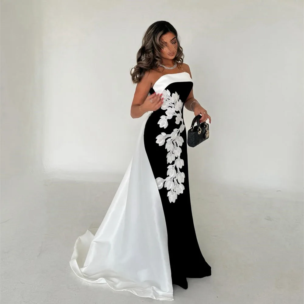 ROYET Classic Strapless Flowers Black Sleeveless Mermaid Long Prom Dress For Woman Floor Length Bow Sweep Train Evening Gown
ROYET Classic Strapless Flowers Black Sleeveless Mermaid Long Prom Dress For Woman Floor Length Bow Sweep Train Evening Gown