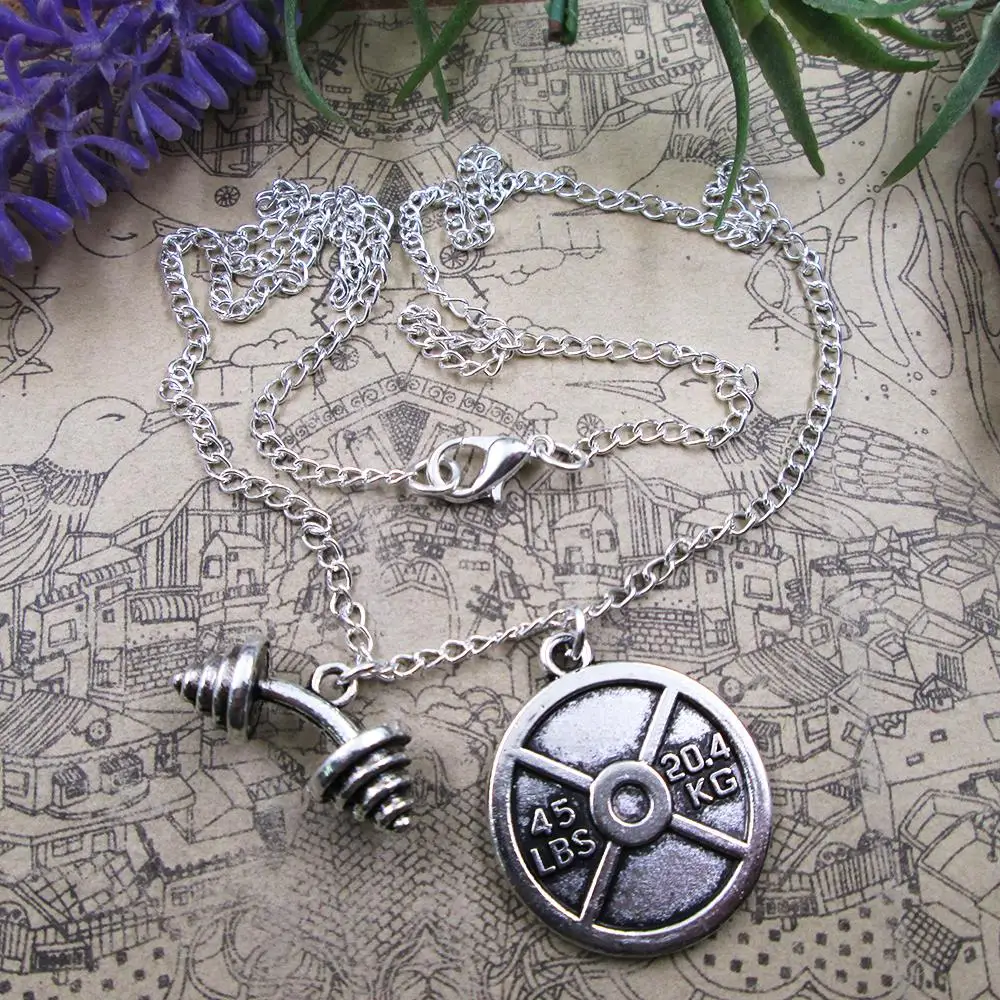Gym Barbell 45 LBS Weightlifting Personalized DIY Charm Necklace Unique Handmade Jewelry Gift For Her Custom Trendy Design
Gym Barbell 45 LBS Weightlifting Personalized DIY Charm Necklace Unique Handmade Jewelry Gift For Her Custom Trendy Design