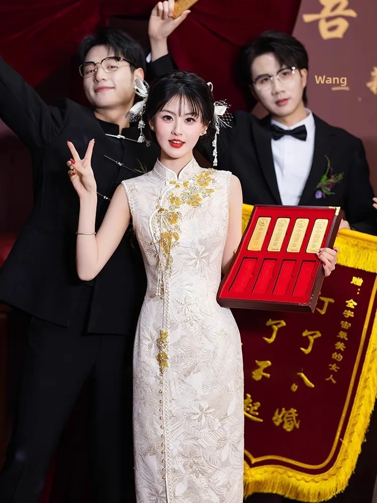 New Chinese Sle Wedding Dr Ele National Faion Engagement Ceremony Long Evening Gown for Brides
New Chinese Sle Wedding Dr Ele National Faion Engagement Ceremony Long Evening Gown for Brides