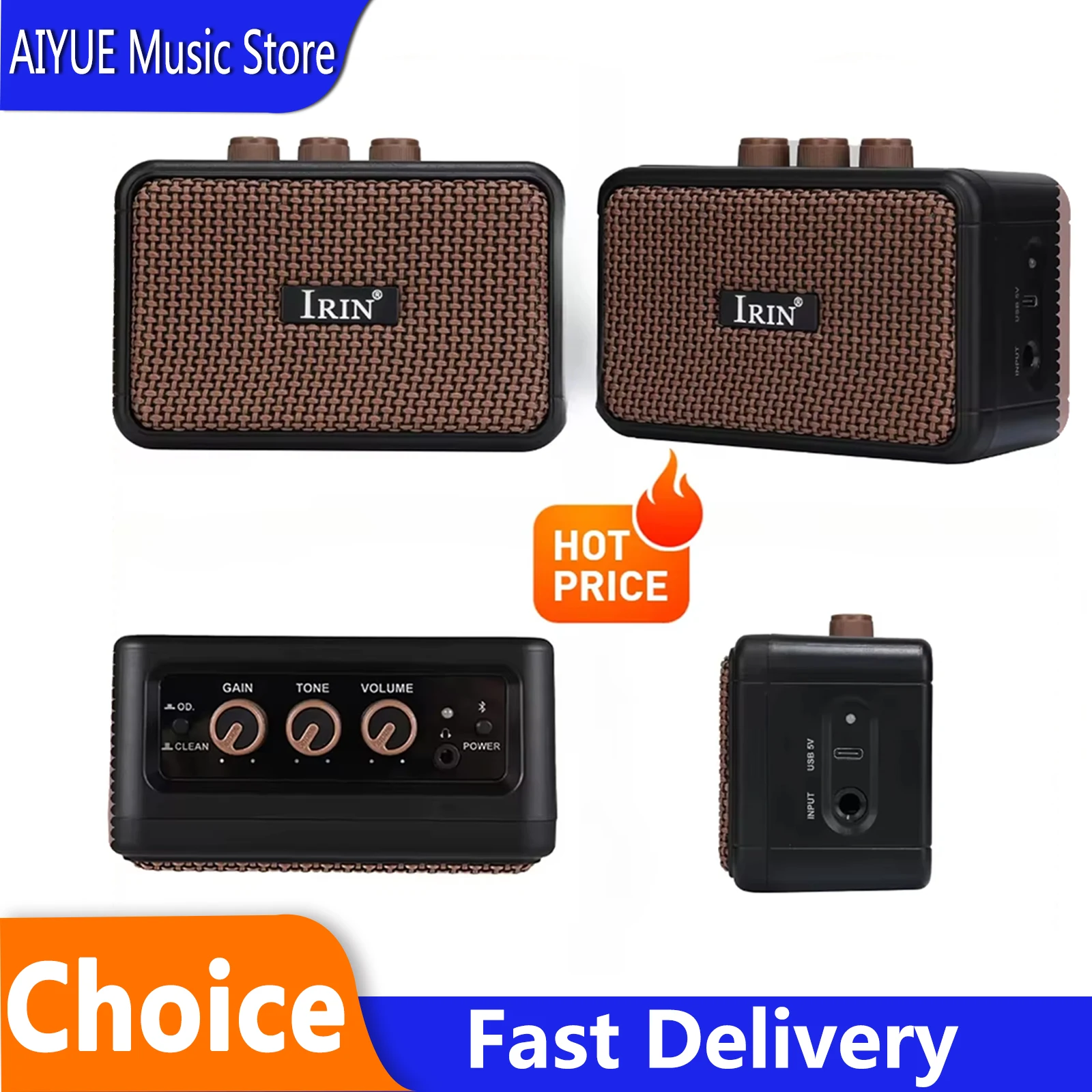 IRIN Guitar Amplifier AG-01 5W Desktop Speaker Clean And Overdrive 2 Effects Support Headphone Bluetooth Electric Guitar Parts
IRIN Guitar Amplifier AG-01 5W Desktop Speaker Clean And Overdrive 2 Effects Support Headphone Bluetooth Electric Guitar Parts