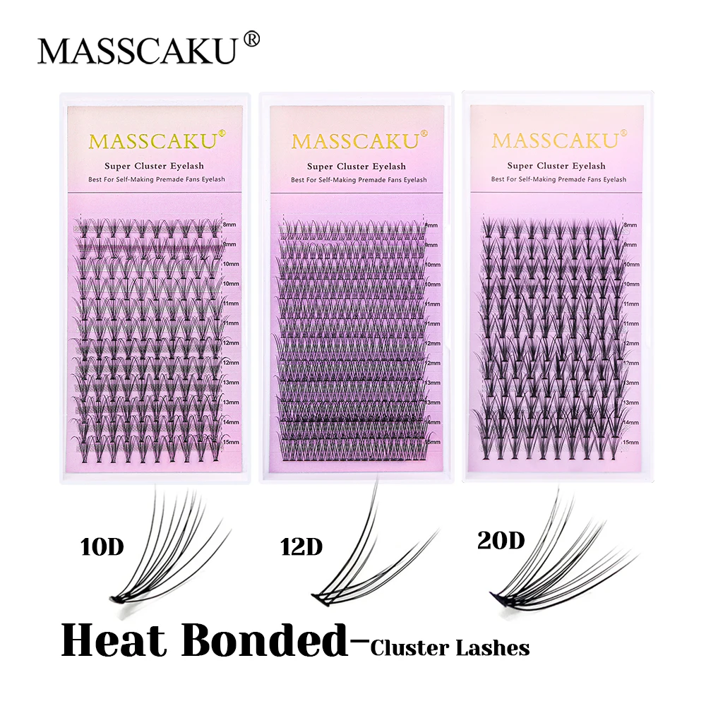Hot Selling 8-15mm Mix Length DIY Lash Clusters 10D 12D 20D Professional Hand Made Heat Bonded Eyelash Extensions from MASSCAKU
Hot Selling 8-15mm Mix Length DIY Lash Clusters 10D 12D 20D Professional Hand Made Heat Bonded Eyelash Extensions from MASSCAKU