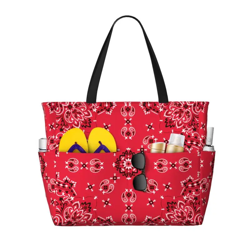 Ethnic Bohemia Red Paisley Large Beach Tote Bag Women Portable Travel Bag Waterproof Sandproof Pool Bag for Swim Gym Vacation
Ethnic Bohemia Red Paisley Large Beach Tote Bag Women Portable Travel Bag Waterproof Sandproof Pool Bag for Swim Gym Vacation