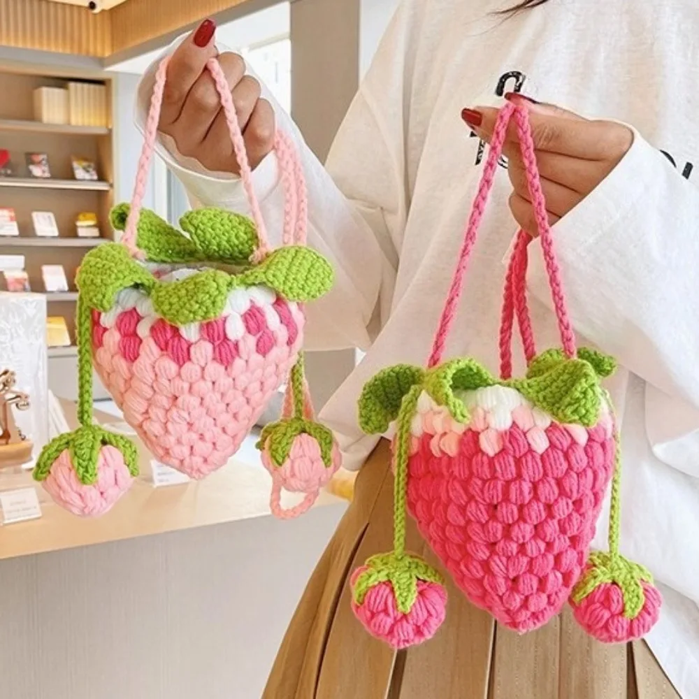 Cute Fresh Strawberry Bag 2025 New Knit Sac Femme All-match Bolsos De Mujer Crossbady Bags for Woman Teenage Girls Bolso 
Cute Fresh Strawberry Bag 2025 New Knit Sac Femme All-match Bolsos De Mujer Crossbady Bags for Woman Teenage Girls Bolso