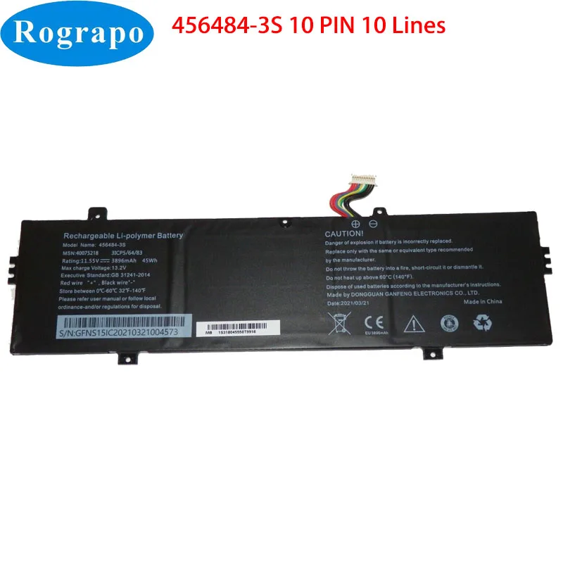 New 11.55V 3896mAh 45WH 456484-3s 456484-3s-1 Notebook Laptop Battery With 10 PIN 10 Wire Plug
New 11.55V 3896mAh 45WH 456484-3s 456484-3s-1 Notebook Laptop Battery With 10 PIN 10 Wire Plug