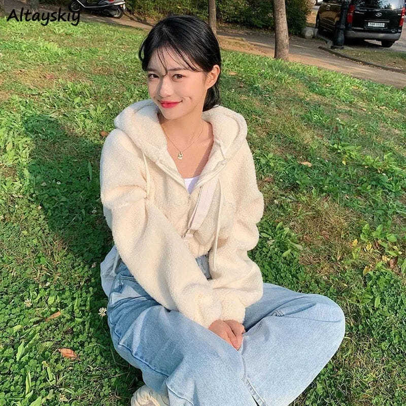 Hoodies Women Solid Front Pockets Zip-up Spring Casual Simple Fashion Korean Style Hot Girls Workout Exercise Outwear Clean Fit
Hoodies Women Solid Front Pockets Zip-up Spring Casual Simple Fashion Korean Style Hot Girls Workout Exercise Outwear Clean Fit