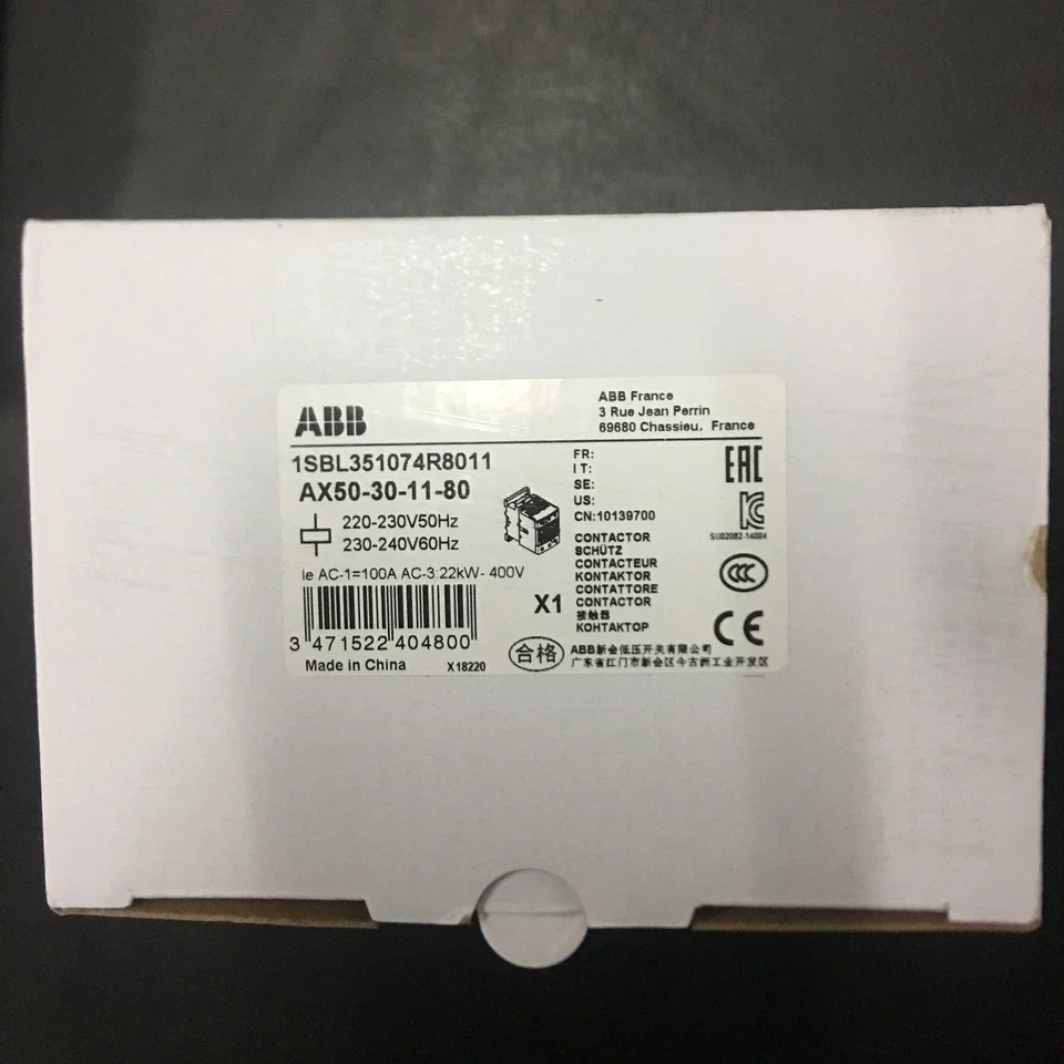 AX50-30-11-80*220-230V50Hz/230-240V60Hz 10139700 1SBL351074R8011 contactor
AX50-30-11-80*220-230V50Hz/230-240V60Hz 10139700 1SBL351074R8011 contactor