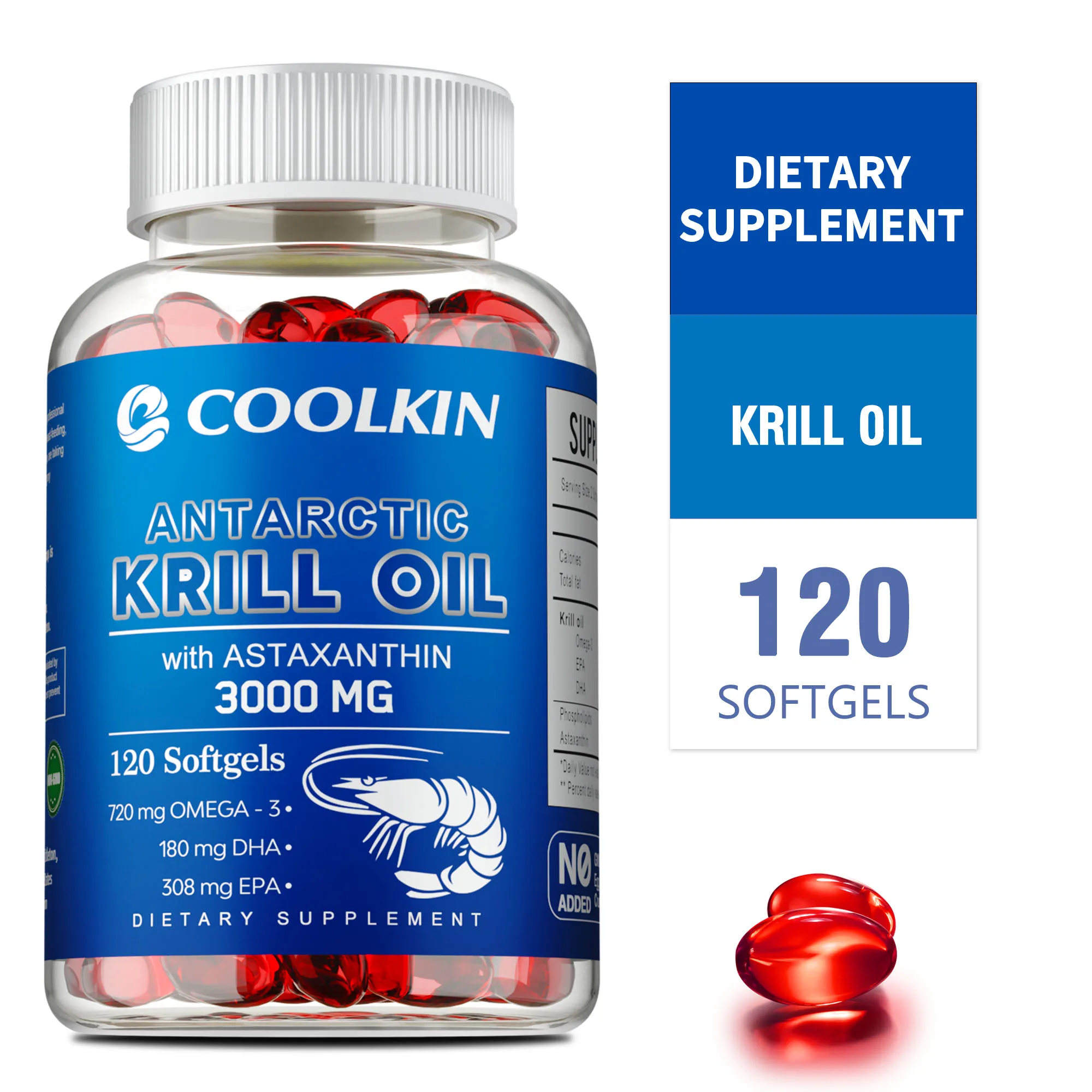 Antarctic Krill Oil 3000mg - Supports Brain, Heart and Cardiovascular Health, Promotes Mental Clarity and Cognitive Function
Antarctic Krill Oil 3000mg - Supports Brain, Heart and Cardiovascular Health, Promotes Mental Clarity and Cognitive Function