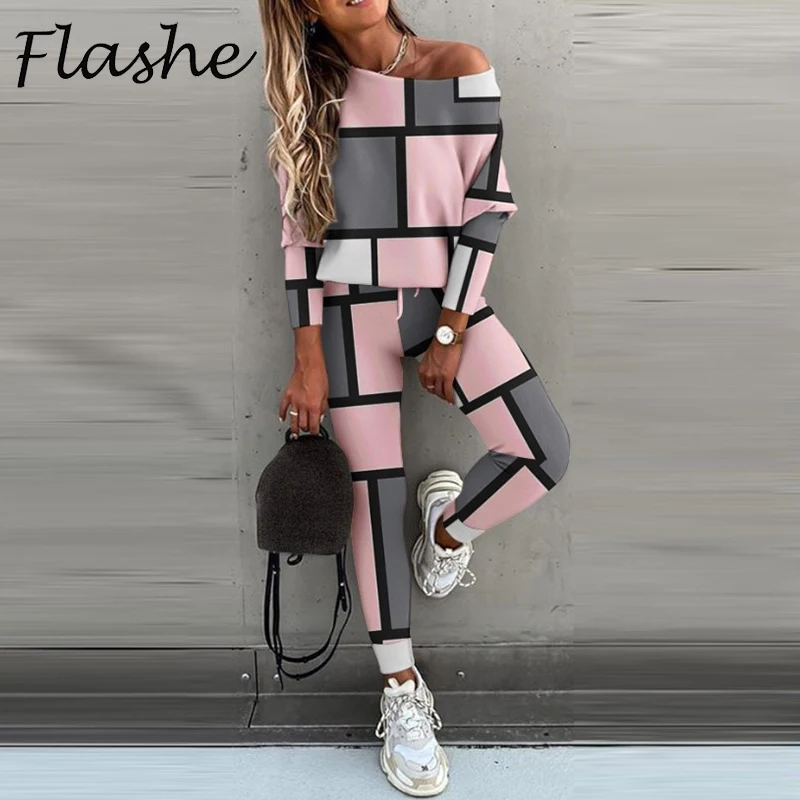 Autumn Women Two Piece Set Off Shoulder Long Sleeve Shirt High Waist Pants Suit Female Vintage Print Outfis
Autumn Women Two Piece Set Off Shoulder Long Sleeve Shirt High Waist Pants Suit Female Vintage Print Outfis