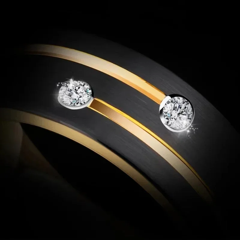Luxury 8mm Black Stainless Steel Gold-Color Ring with Crystal for Men's Wedding Band Engagement Party Jewelry Gift
Luxury 8mm Black Stainless Steel Gold-Color Ring with Crystal for Men's Wedding Band Engagement Party Jewelry Gift