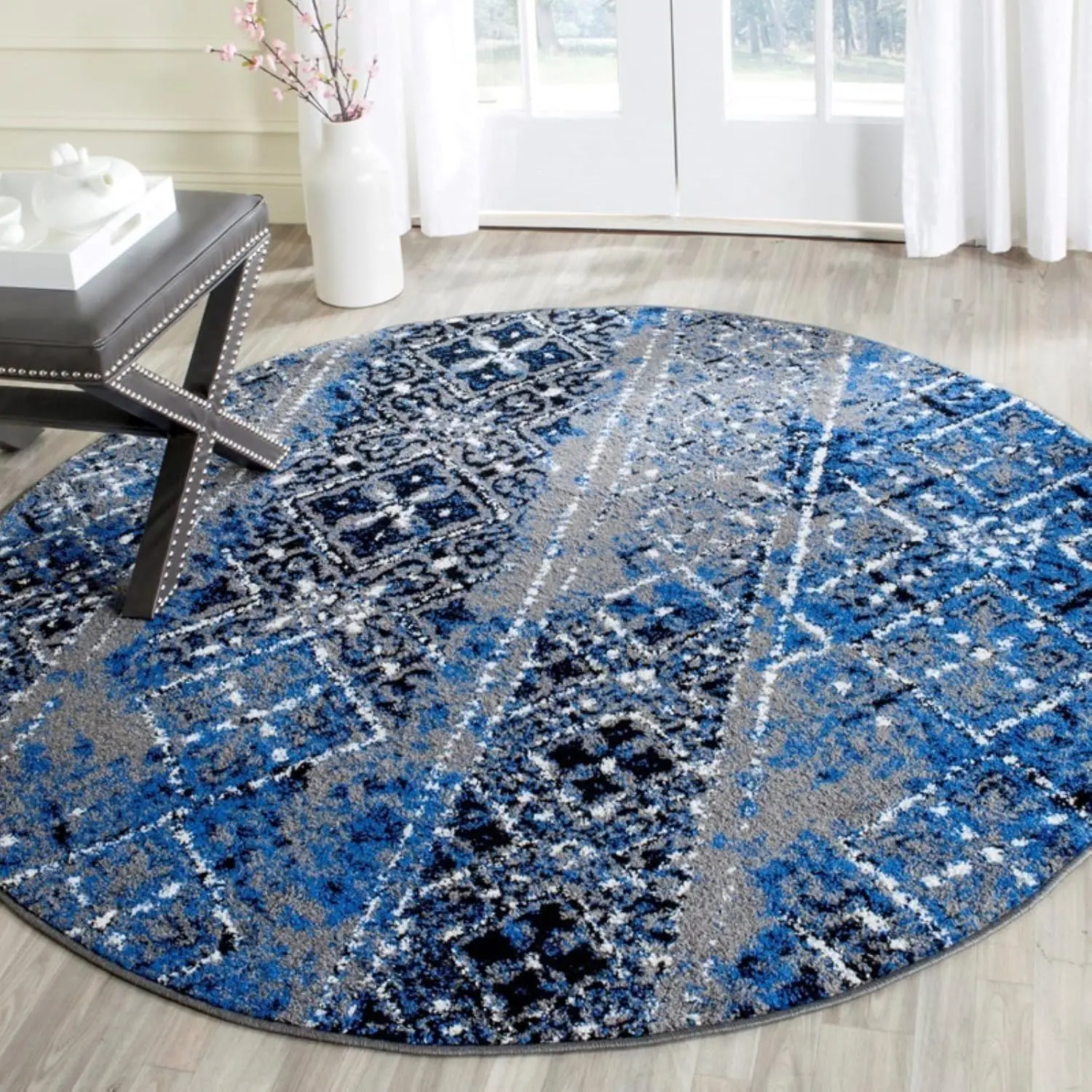 Safavieh Adirondack Collection 6' Round Blue / Black Adr111A Moroccan Boho Distressed Non-Shedding Dining Room Entryway Foyer
Safavieh Adirondack Collection 6' Round Blue / Black Adr111A Moroccan Boho Distressed Non-Shedding Dining Room Entryway Foyer